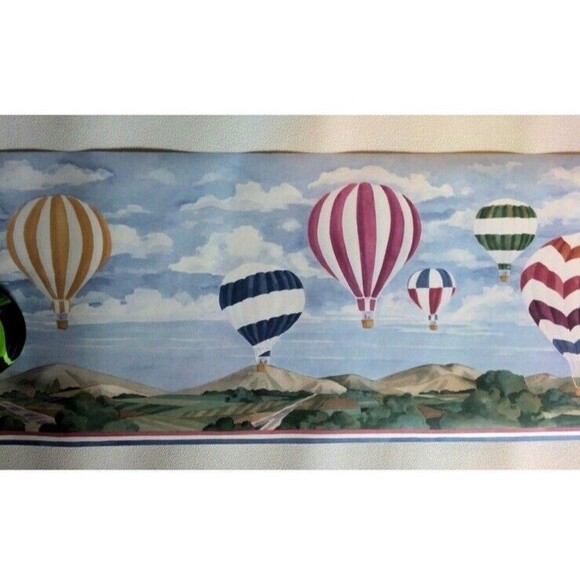 Seabrook Designs HOT AIR BALLOONS Wallpaper Border PB276B ~ 3 ROLLS 45’ Total - Picture 1 of 5